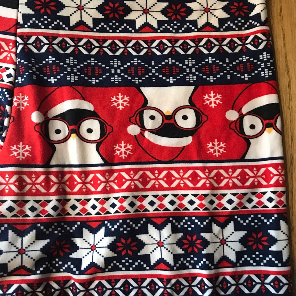 Winter penguin leggings snowflake L